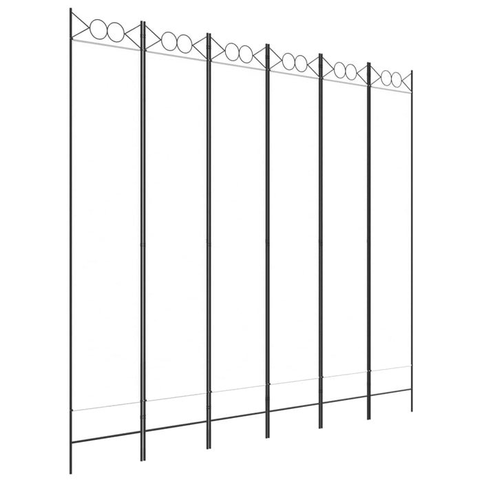 Divisorio a 6 Pannelli Bianco 240x200 cm Tessuto 350174