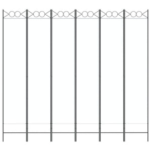 Divisorio a 6 Pannelli Bianco 240x200 cm Tessuto 350174