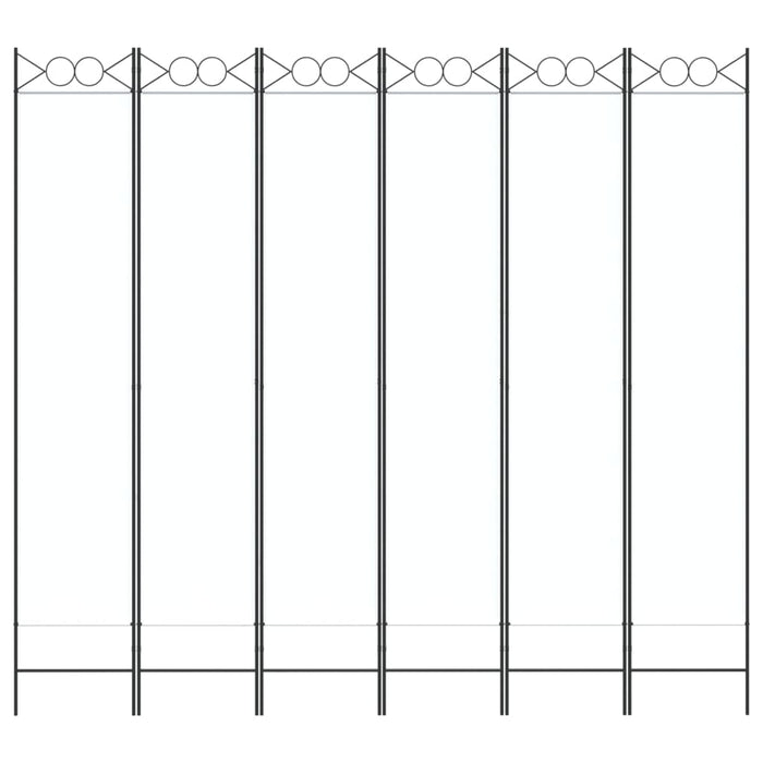 Divisorio a 6 Pannelli Bianco 240x200 cm Tessuto 350174