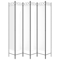 Divisorio a 6 Pannelli Bianco 240x200 cm Tessuto 350174