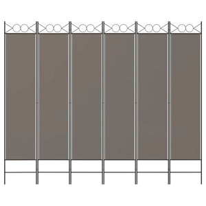Divisorio a 6 Pannelli Antracite 240 x 220 cm Tessuto 350176