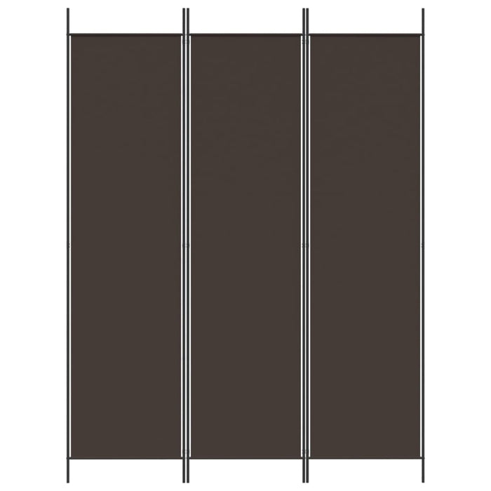 Divisorio a 3 Pannelli Marrone 150x200 cm in Tessuto 350179