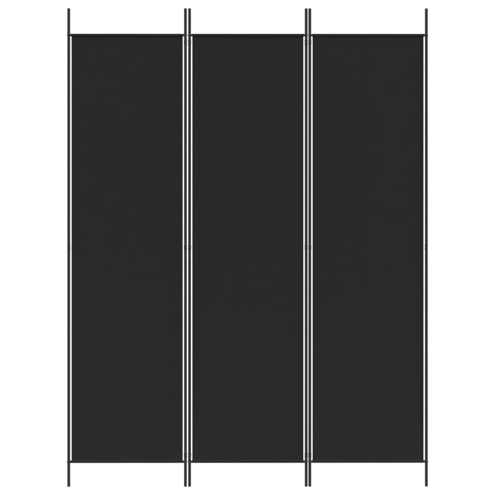 Divisorio a 3 Pannelli Nero 150x200 cm in Tessuto 350181