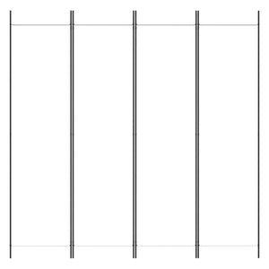 Divisorio a 4 Pannelli Bianco 200x200 cm Tessuto