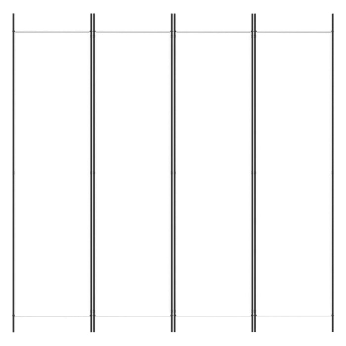 Divisorio a 4 Pannelli Bianco 200x200 cm Tessuto