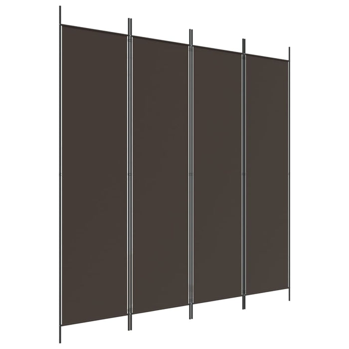 Divisorio a 4 Pannelli Marrone 200x200 cm in Tessuto 350183