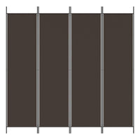 Divisorio a 4 Pannelli Marrone 200x200 cm in Tessuto 350183