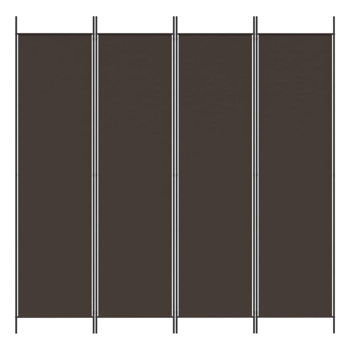 Divisorio a 4 Pannelli Marrone 200x200 cm in Tessuto 350183