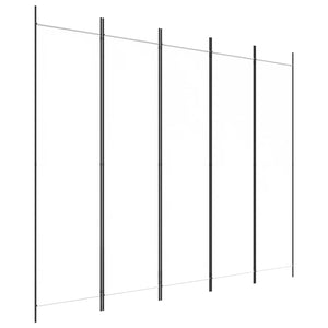 Divisorio a 5 Pannelli Bianco 250x200 cm Tessuto 350186