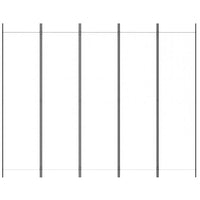 Divisorio a 5 Pannelli Bianco 250x200 cm Tessuto 350186