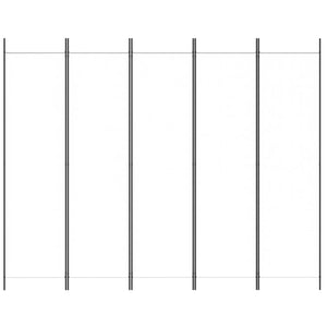 Divisorio a 5 Pannelli Bianco 250x200 cm Tessuto 350186