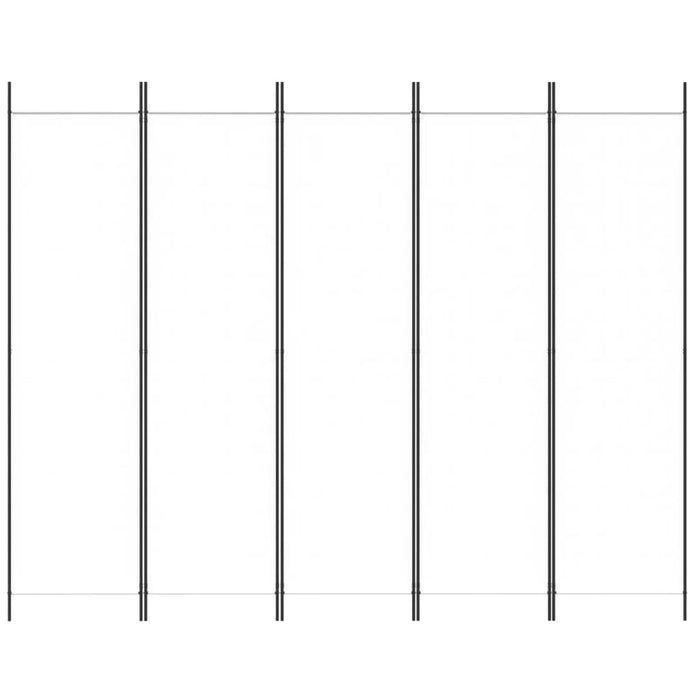 Divisorio a 5 Pannelli Bianco 250x200 cm Tessuto 350186