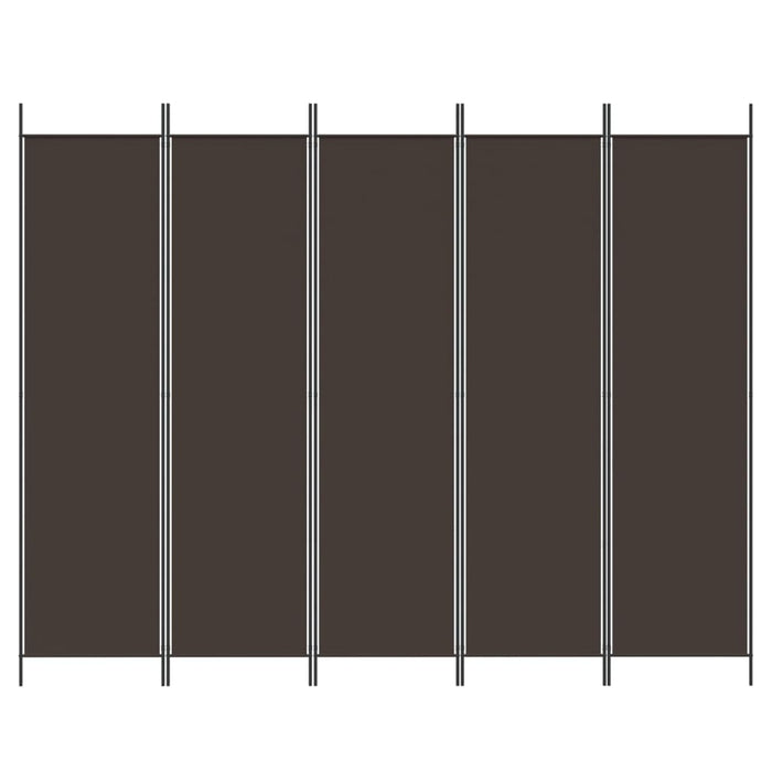 Divisorio a 5 Pannelli Marrone 250x200 cm in Tessuto 350187