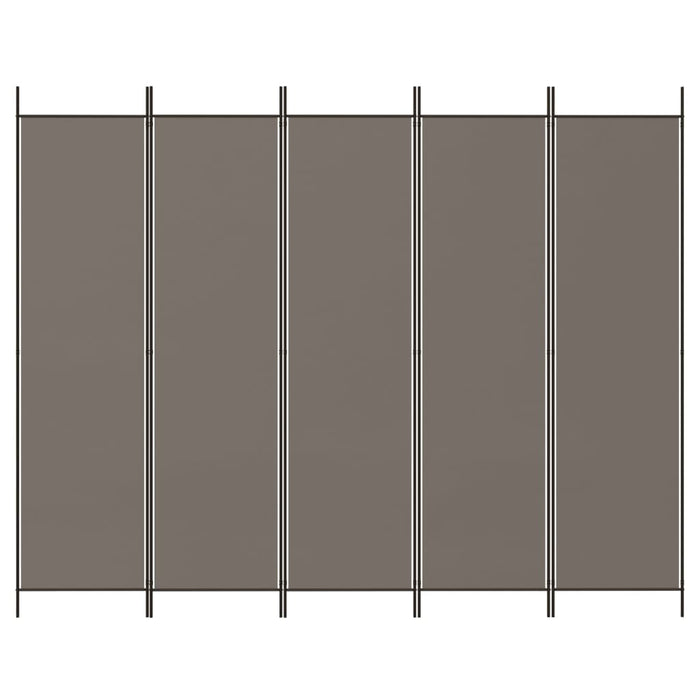 Divisorio a 5 Pannelli-Set di 5 pannelli Paravento Antracite 250x200 cm Tessuto