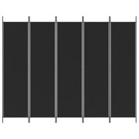 Divisorio 5 Pannelli Nero 250x200 cm Tessuto 350189