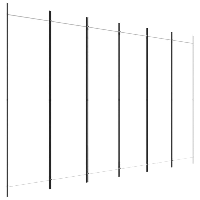 Divisorio a 6 Pannelli-Set di 6 pannelli Paravento Bianco 300x200 cm Tessuto