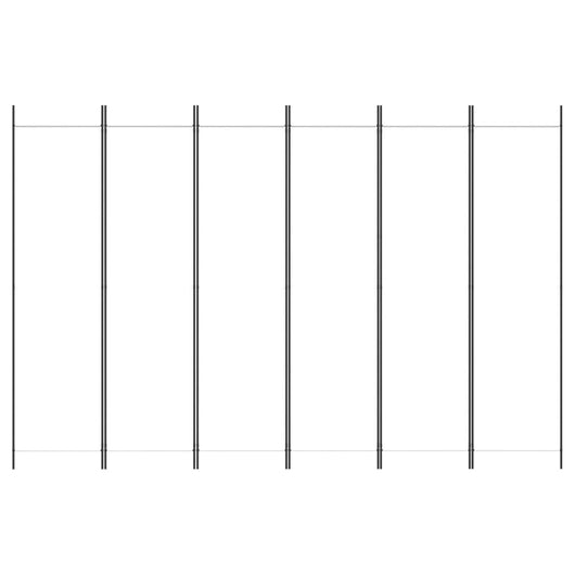 Divisorio a 6 Pannelli-Set di 6 pannelli Paravento Bianco 300x200 cm Tessuto