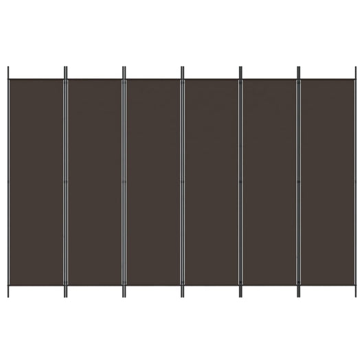 Divisorio a 6 Pannelli-Set di 6 pannelli Paravento Marrone 300x200 cm in Tessuto