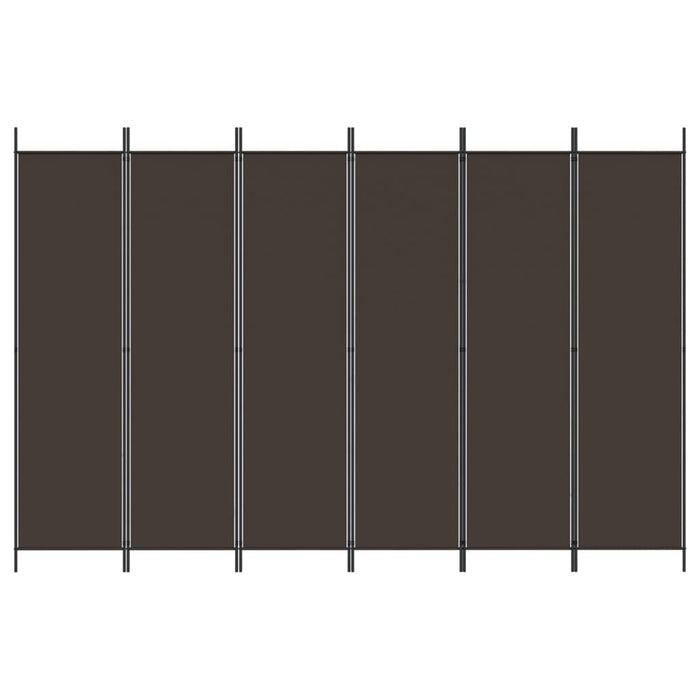 Divisorio a 6 Pannelli-Set di 6 pannelli Paravento Marrone 300x200 cm in Tessuto