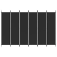 Divisorio a 6 Pannelli-Set di 6 pannelli Paravento Nero 300x200 cm in Tessuto