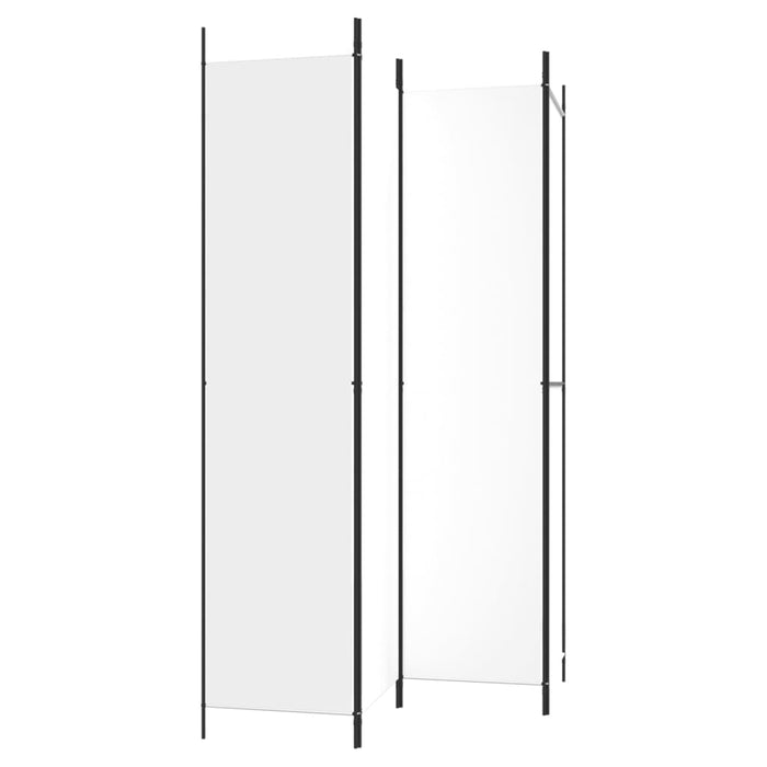 Divisorio a 4 Pannelli-Set di 4 pannelli Paravento Bianco 200x220 cm Tessuto