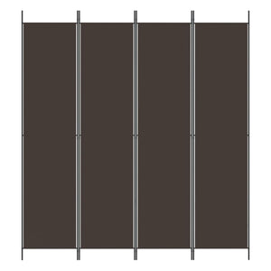 Divisorio a 4 Pannelli Marrone 200x220 cm in Tessuto 350199