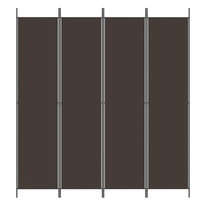 Divisorio a 4 Pannelli Marrone 200x220 cm in Tessuto 350199