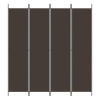 Divisorio a 4 Pannelli Marrone 200x220 cm in Tessuto 350199
