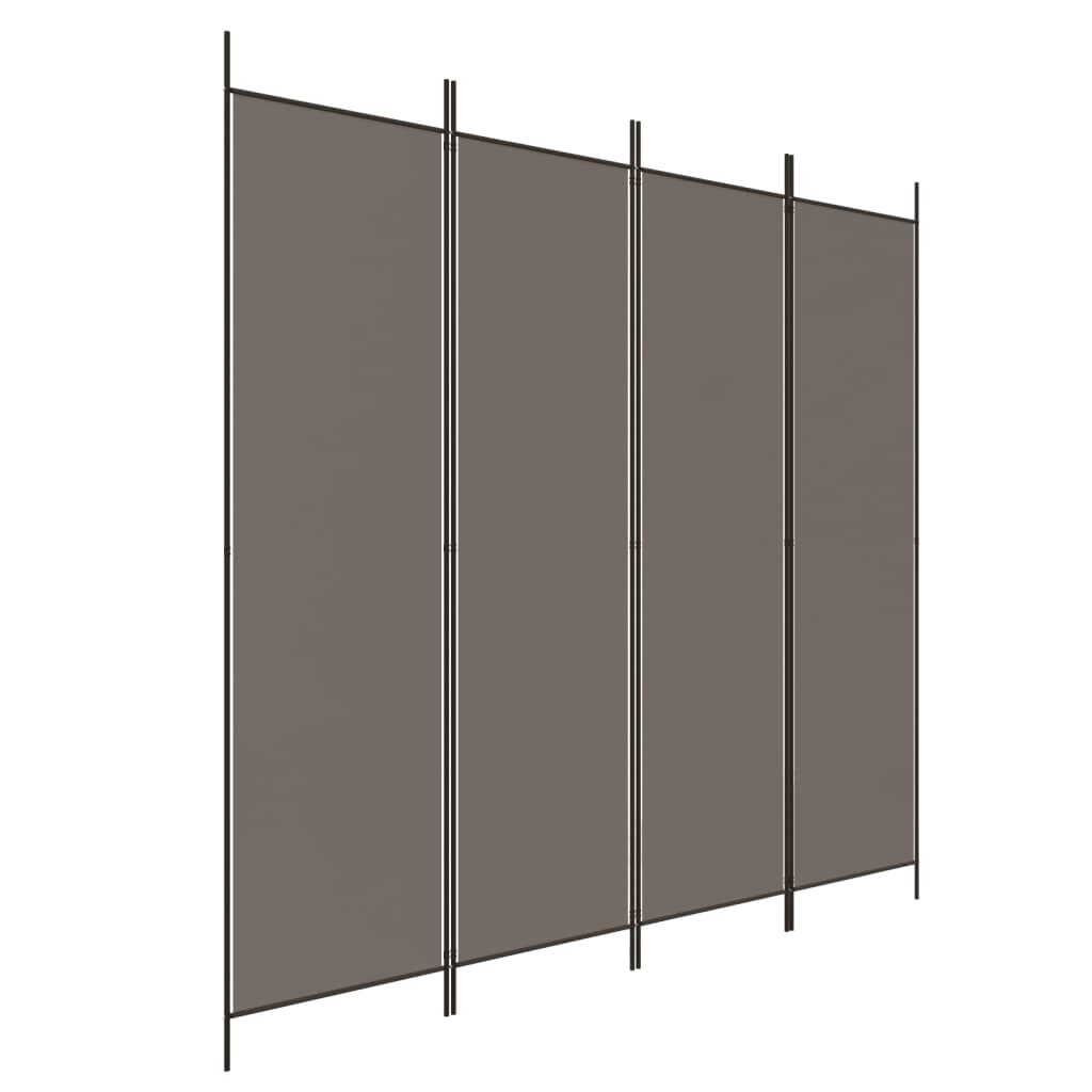 Divisorio a 4 Pannelli-Set di 4 pannelli Paravento Antracite 200x220 cm Tessuto