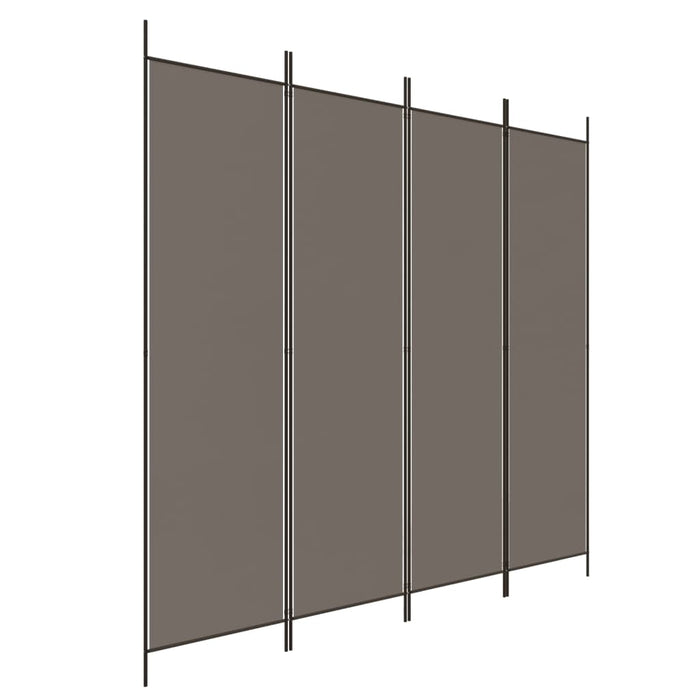 Divisorio a 4 Pannelli-Set di 4 pannelli Paravento Antracite 200x220 cm Tessuto