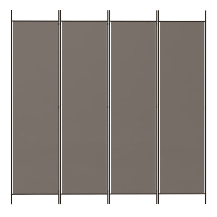 Divisorio a 4 Pannelli Antracite 200x220 cm Tessuto 350200