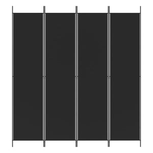 Divisorio a 4 Pannelli-Set di 4 pannelli Paravento Nero 200x220 cm in Tessuto