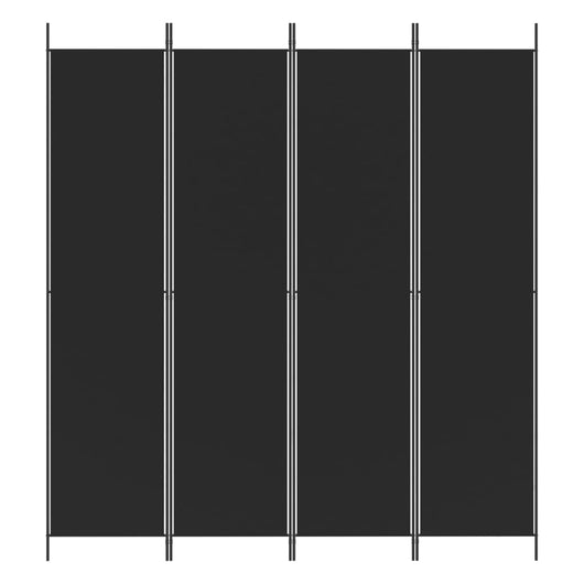 Divisorio a 4 Pannelli-Set di 4 pannelli Paravento Nero 200x220 cm in Tessuto