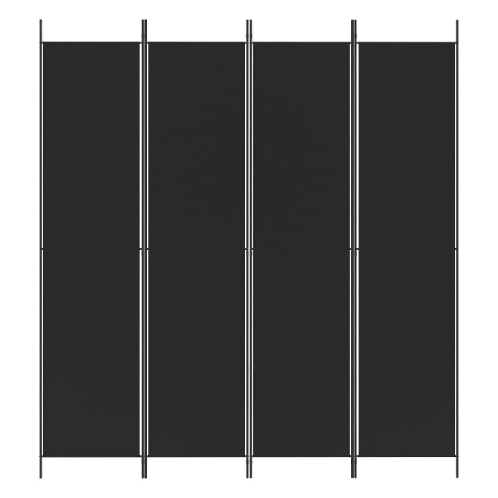 Divisorio a 4 Pannelli-Set di 4 pannelli Paravento Nero 200x220 cm in Tessuto