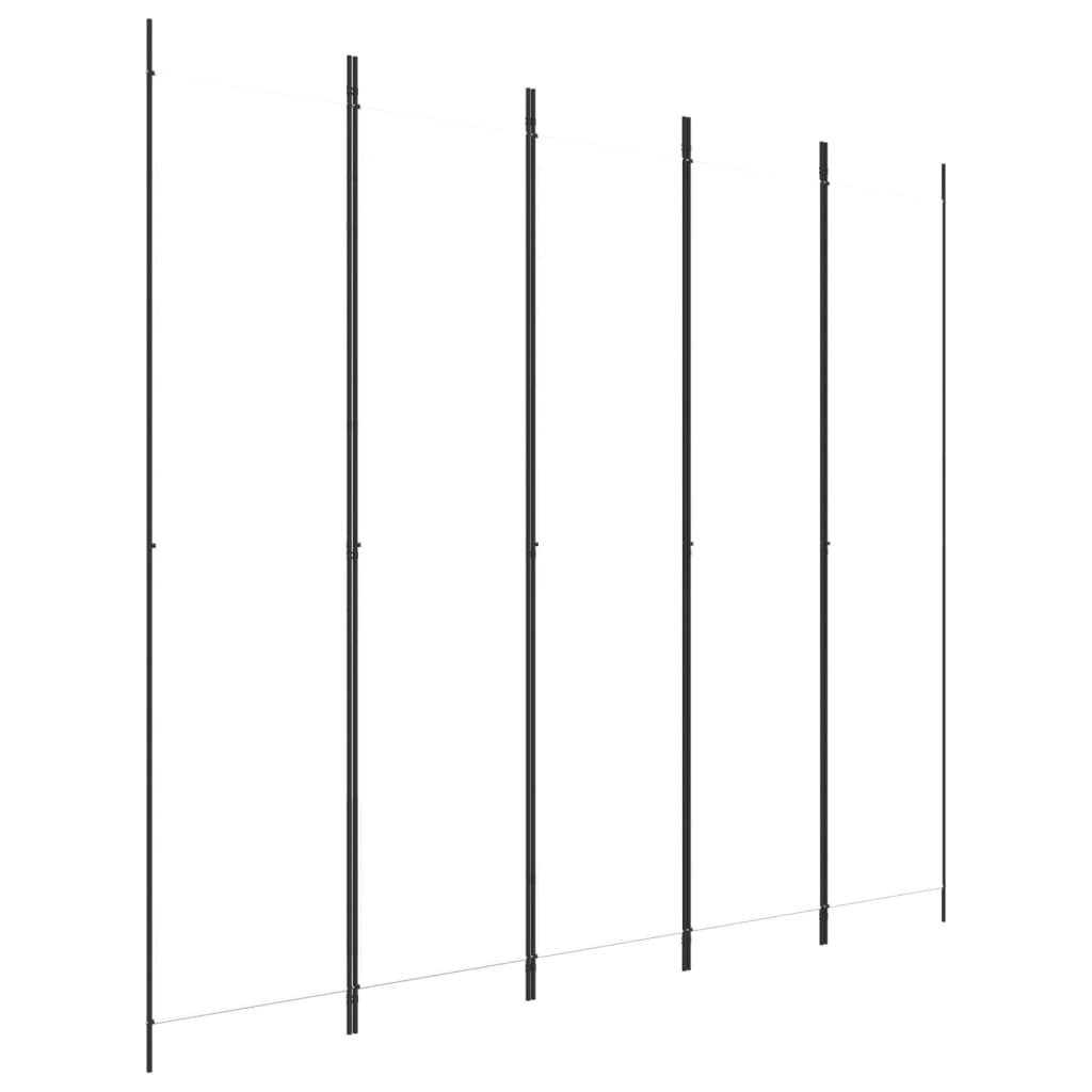 Divisorio a 5 Pannelli-Set di 5 pannelli Paravento Bianco 250x220 cm Tessuto
