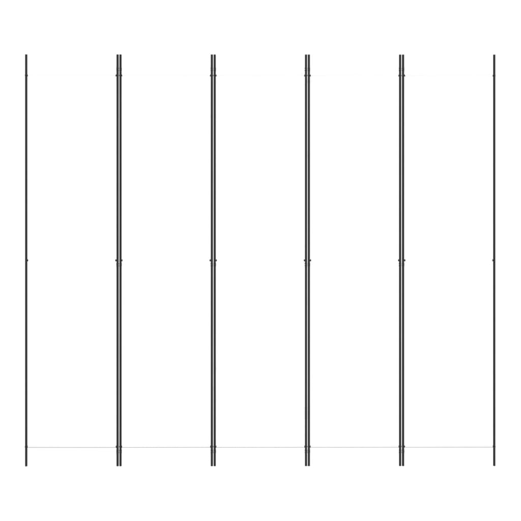Divisorio a 5 Pannelli-Set di 5 pannelli Paravento Bianco 250x220 cm Tessuto