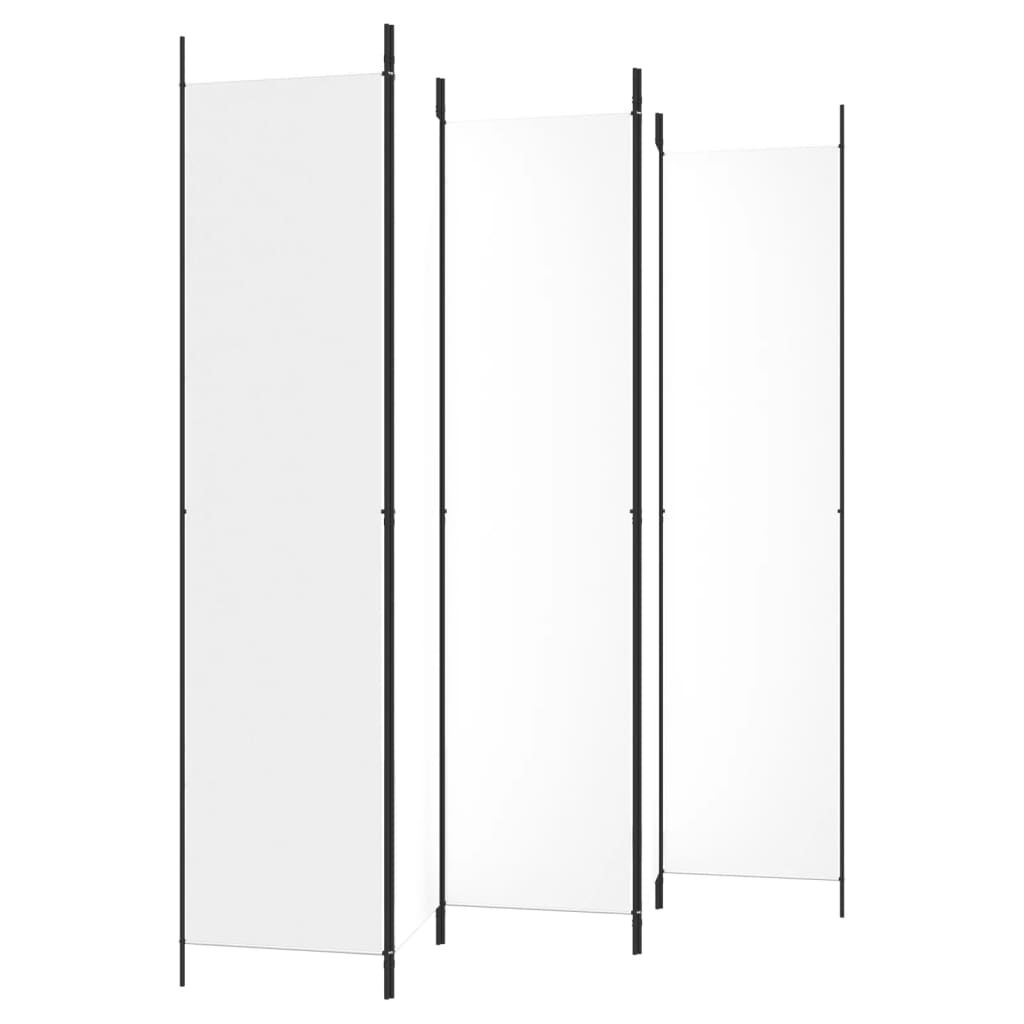 Divisorio a 5 Pannelli-Set di 5 pannelli Paravento Bianco 250x220 cm Tessuto