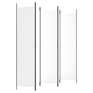 Divisorio a 5 Pannelli-Set di 5 pannelli Paravento Bianco 250x220 cm Tessuto