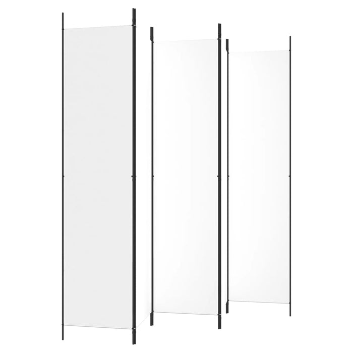 Divisorio a 5 Pannelli-Set di 5 pannelli Paravento Bianco 250x220 cm Tessuto