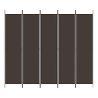 Divisorio a 5 Pannelli Marrone 250x220 cm in Tessuto 350203