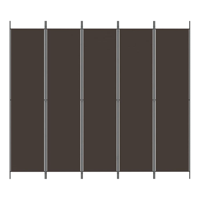 Divisorio a 5 Pannelli Marrone 250x220 cm in Tessuto 350203