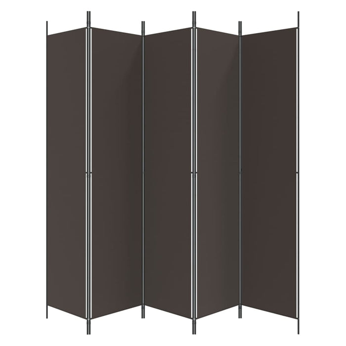 Divisorio a 5 Pannelli Marrone 250x220 cm in Tessuto 350203