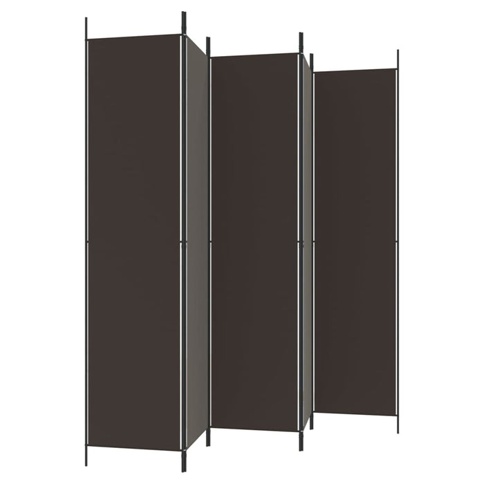 Divisorio a 5 Pannelli Marrone 250x220 cm in Tessuto 350203