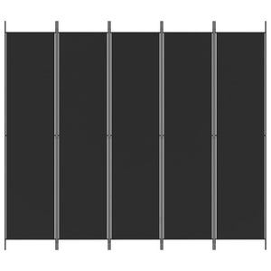 Divisorio 5 Pannelli Nero 250x220 cm Tessuto 350205