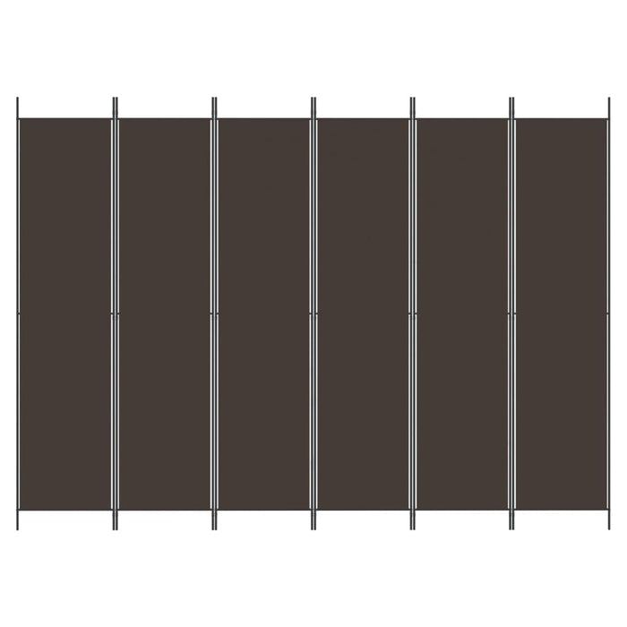 Divisorio a 6 Pannelli Marrone 300x220 cm in Tessuto 350207