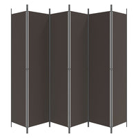 Divisorio a 6 Pannelli Marrone 300x220 cm in Tessuto 350207