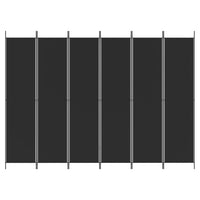 Divisorio a 6 Pannelli Nero 300x220 cm in Tessuto 350209