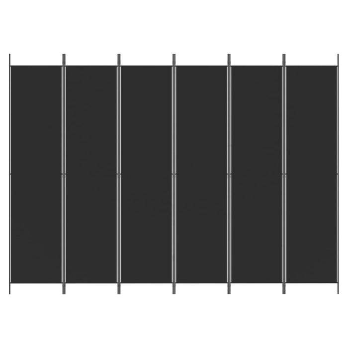 Divisorio a 6 Pannelli Nero 300x220 cm in Tessuto 350209