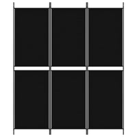 Divisorio a 3 Pannelli Nero 150x180 cm in Tessuto 350213