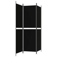 Divisorio a 3 Pannelli Nero 150x180 cm in Tessuto 350213